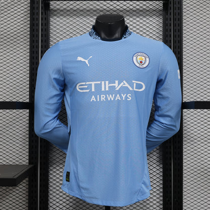 2024/25 Manchester City Home Long Sleeve Shirt for Men, Manchester City Jerseys Name and Number customizable, 10-20 Days to Delivery in Your Address