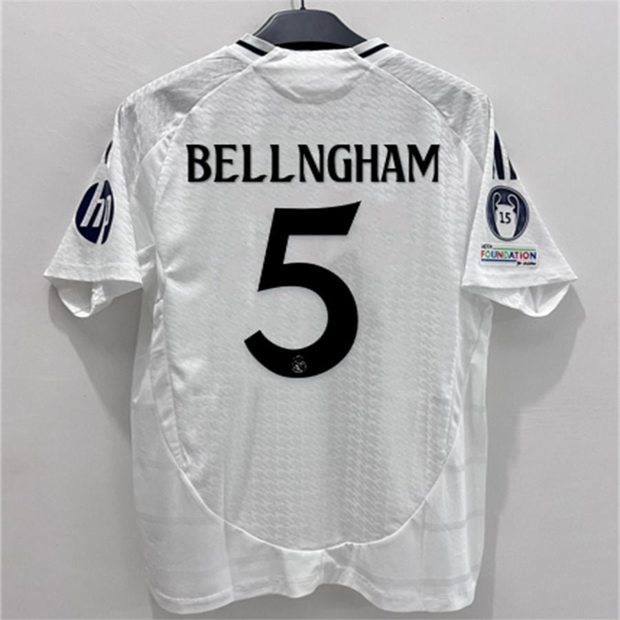 2024/25 Real Madrid Home Shirts BELLINGHAM#5 for Men, Real Madrid BELLINGHAM Jerseys Name and Number customizable, 10-20 Days to Delivery in Your Address