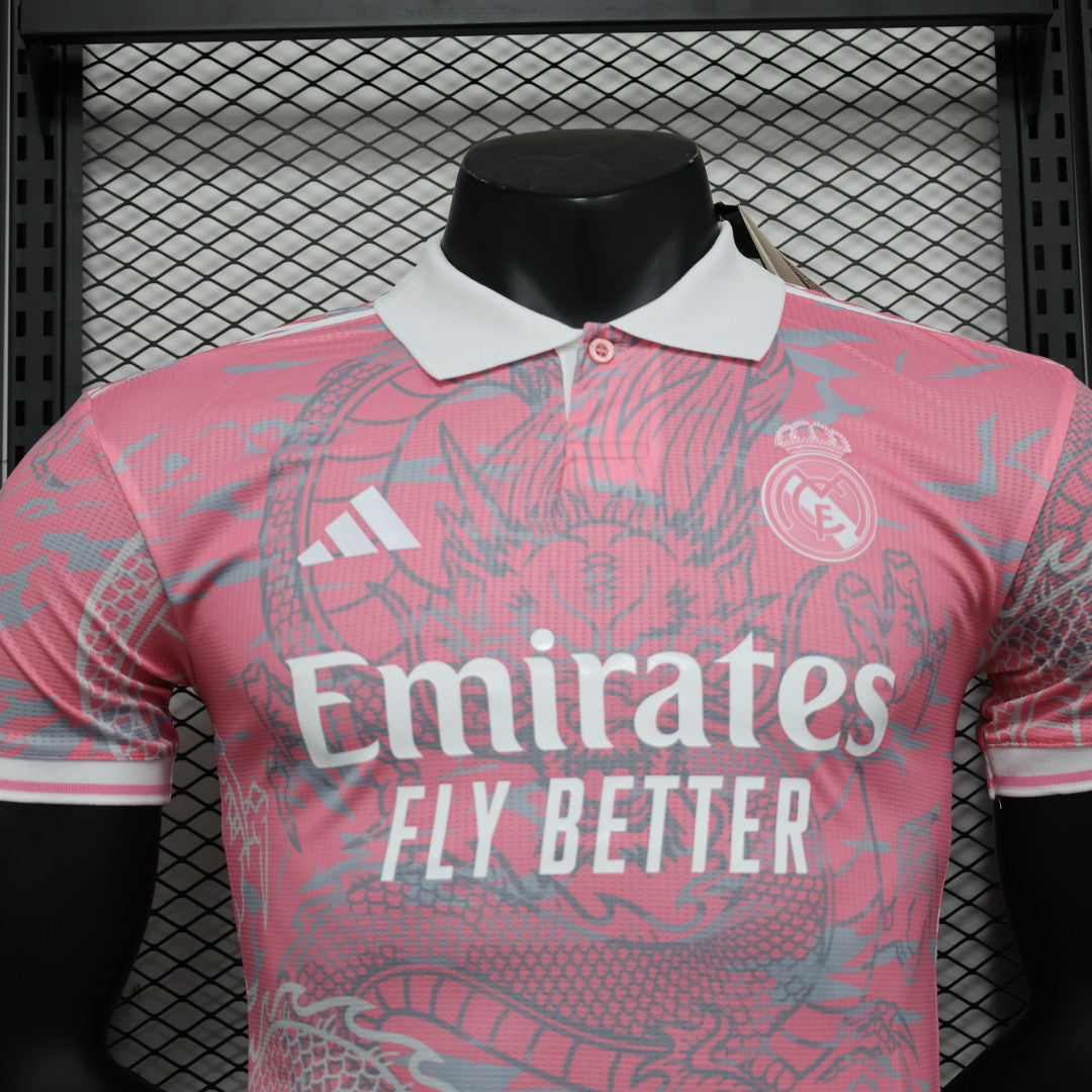 2024-25 Real Madrid Dragon Year Special Edition Pink for Men, Player Version