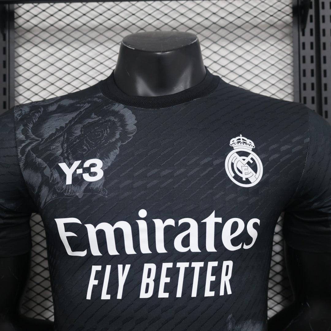 2024-25 Real Madrid Y3 Black Shirt for Mens, Name Number Customised  Real Madrid Y3Football Jerseys forAdults, Player Version